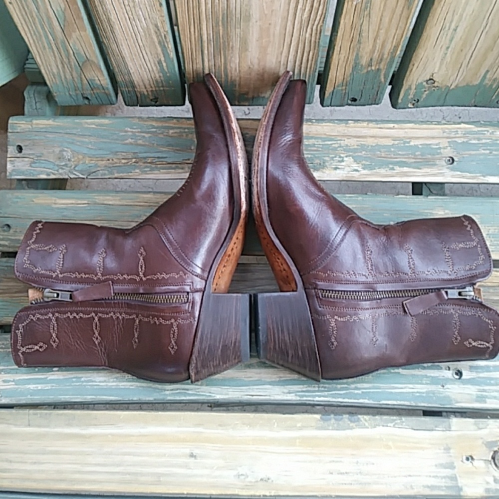 🎈Lucchese Leather Shortie Cowboy Boots M4849 - Picture 5 of 8